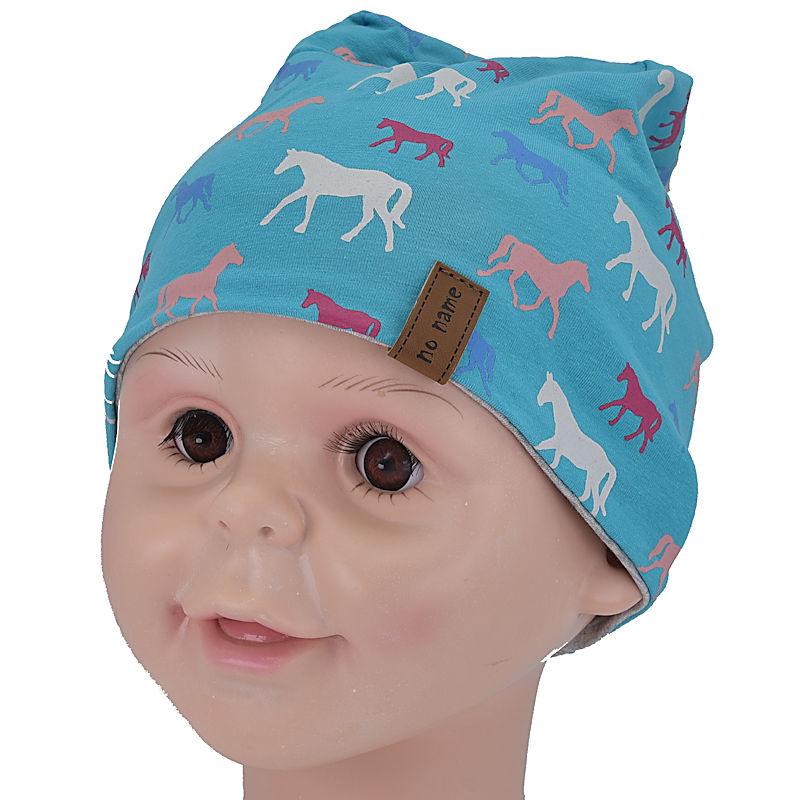 Baby Wendemütze 52-54 size Pferde türkis